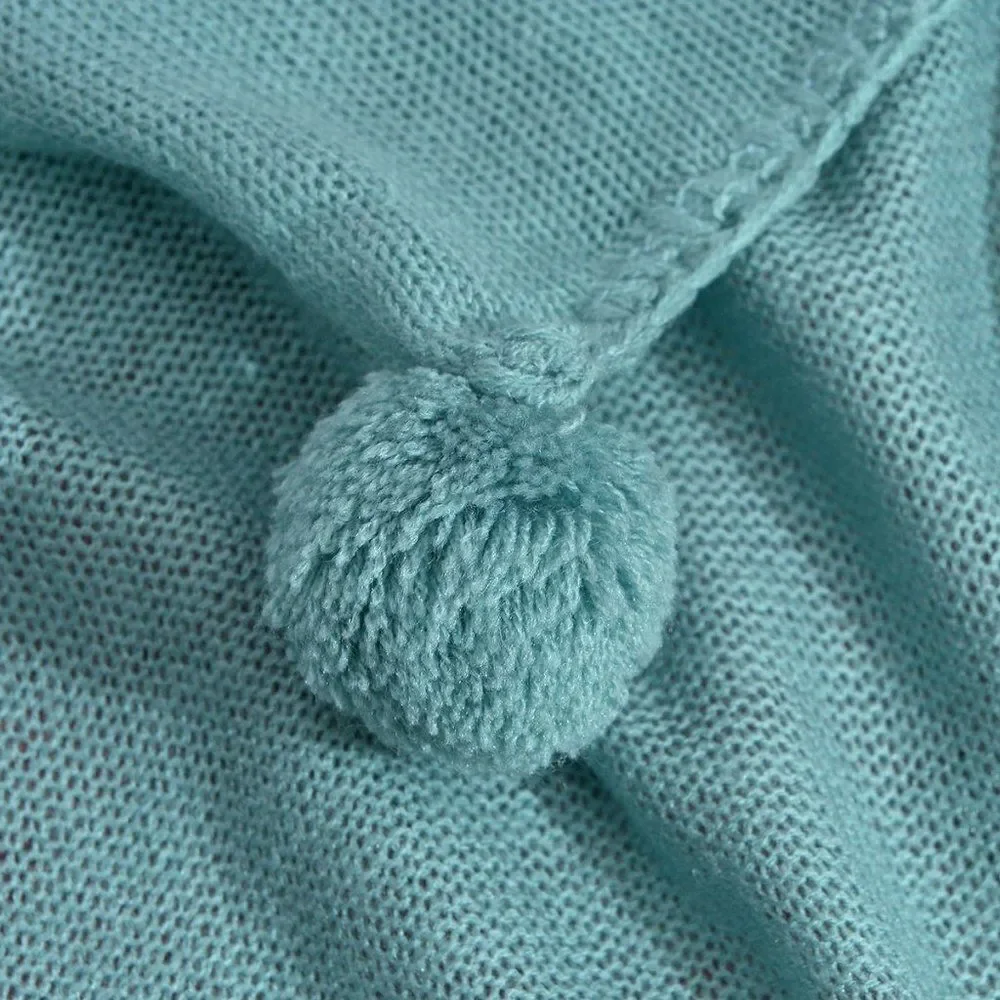 Scarf with Crochet Rose Blue